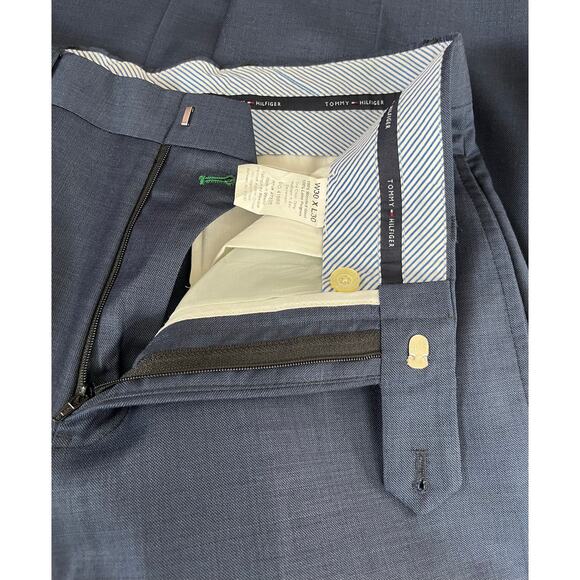 TOMMY HILFIGER Men's Tailored Wool Fitted Suit Jacket Pants - Picture 9 of 10